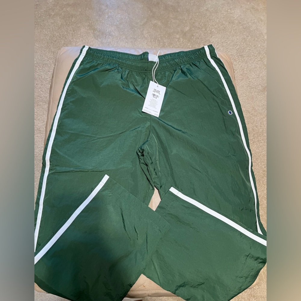 Champion Green Track Pants with White Stripes - Picture 2 of 5